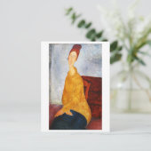 Jeanne Hebuterne in Yellow Sweater, Modigliani Postkarte (Stehend Vorderseite)