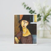 Jeanne Hebuterne mit Hut und Necklace, Modigliani Postkarte (Stehend Vorderseite)