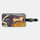Jeanne Hebuterne Porträt durch Amedeo Modigliani Gepäckanhänger (Rückseite horizontal)