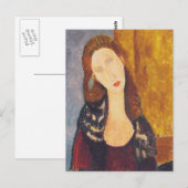 Jeanne Hebuterne Porträt von Amedeo Modigliani Postkarte (Vorne/Hinten)