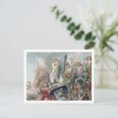 Jeanne Laisne hebt einen Standard gegen die Männer Postkarte (Stehend Vorderseite)