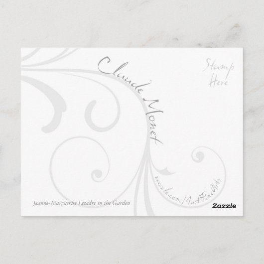 Jeanne-Marguerite Lecadre im Garten Postkarte (Rückseite)