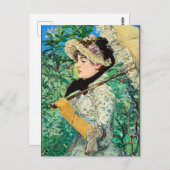 Jeanne Spring, berühmtes Gemälde von Edouard Manet Postkarte (Vorne/Hinten)