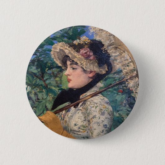 Jeanne (Spring) von Édouard Manet Button (Vorderseite)