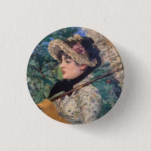 Jeanne (Spring) von Édouard Manet Button (Vorderseite)