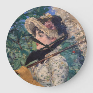 Jeanne (Spring) von Édouard Manet Große Wanduhr