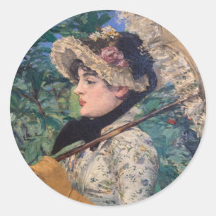 Jeanne (Spring) von Édouard Manet Runder Aufkleber