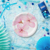 Jeans bemalt rosa Blossom Pappteller (Party)