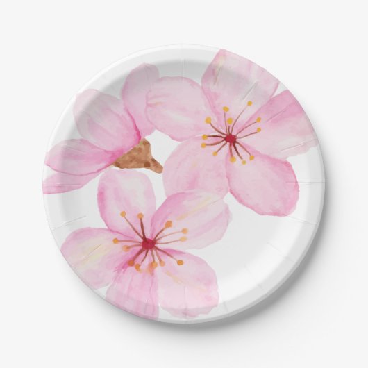 Jeans bemalt rosa Blossom Pappteller (Vorderseite)