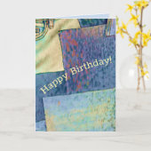 Jeans & Blue Jean-Patches mit Stoffquadraten Karte (Gelbe Blume)