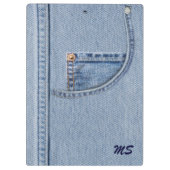 Jeans Clipboard mit (oder ohne) Monogramm Klemmbrett (Rückseite)