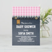 Jeans, Cowboy, Western Babydusche Einladung (Stehend Vorderseite)