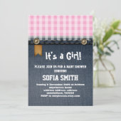 Jeans, Cowboy, Western Babydusche Einladung (Stehend Vorderseite)