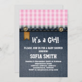 Jeans, Cowboy, Western Babydusche Einladung (Vorne/Hinten)