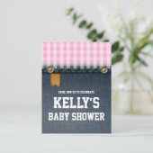 Jeans, Cowboy, Western Babydusche Einladungspostkarte (Stehend Vorderseite)