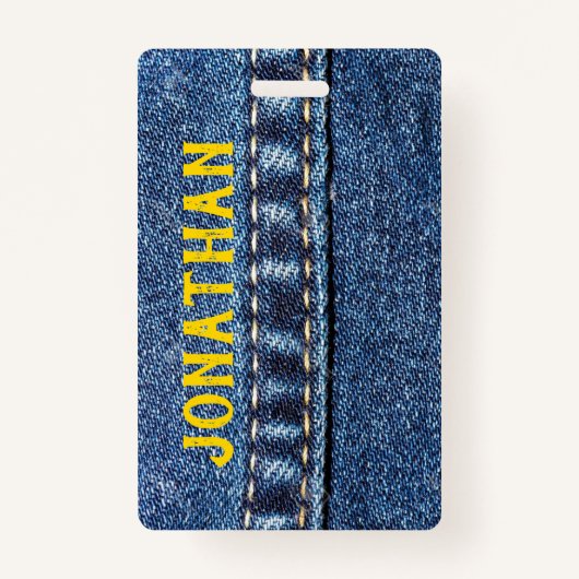 Jeans Gepäcktag / Abzeichen Ausweis (Vorderseite)