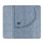 "Jeans", Glasschneidplatte Schneidebrett (Vorderseite)