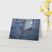 Jeans Greeting Card Karte (Gelbe Blume)