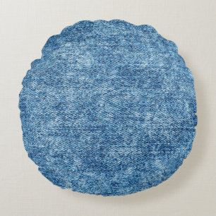 Jeans in Säure waschen blau. Denim Hintergrund, T Rundes Kissen