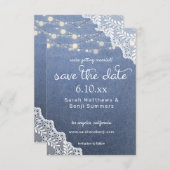 Jeans Lace & String Lights Save the Date V2 (Vorne/Hinten)
