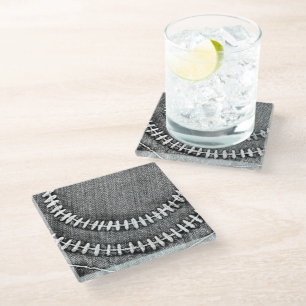 Jeans mit Stiches Glasuntersetzer