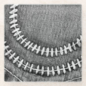 Jeans mit Stiches Glasuntersetzer (Vorderseite)