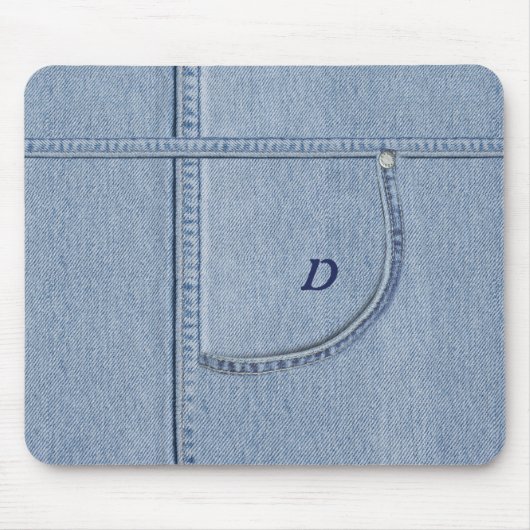 "Jeans" Mousepad mit (oder ohne) Ihrer Initial (Vorne)