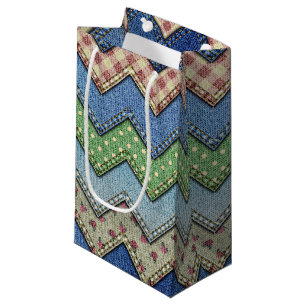 Jeans Patchwork Muster Geschenktasche Kleine Geschenktüte