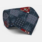 Jeans Patchwork, Patchwork, Textil, blaues Muster Krawatte (Gerollt)