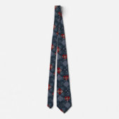 Jeans Patchwork, Patchwork, Textil, blaues Muster Krawatte (Rückseite)