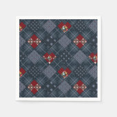 Jeans-Patchwork, Patchwork, Textil, blaues Muster Serviette (Vorderseite)