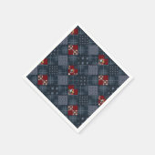 Jeans-Patchwork, Patchwork, Textil, blaues Muster Serviette (Ecke)