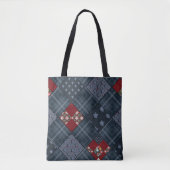 Jeans-Patchwork, Patchwork, Textil, blaues Muster Tasche (Vorderseite)