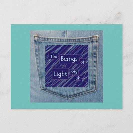 Jeans Pocket Beings of Light Fun Design Postkarte (Vorderseite)