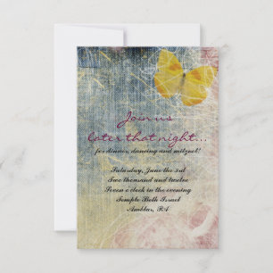 JEANS ROSE & BUTTERFLIES Bat Mitzvah Party Card Einladung