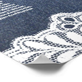 Jeans, Spitzen, String Lights Wedding Chart Poster (Ecke)