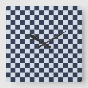Jeans-Spülung Karomuster Quadratische Wanduhr