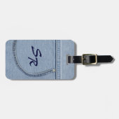 Jeans Tag mit Monogram Gepäckanhänger (Vorderseite horizontal)