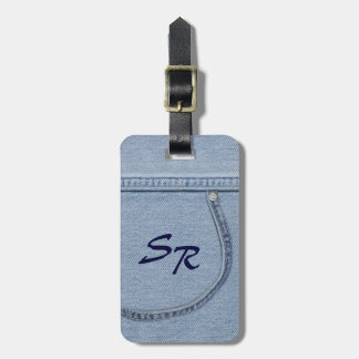Jeans Tag mit Monogram Gepäckanhänger