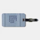Jeans Tag mit Monogram Gepäckanhänger (Rückseite horizontal)