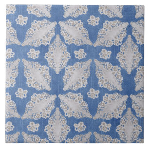Jeans-Textur mit Spitze-Wiederholungsmuster Fliese