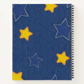 Jeans-Textur mit Sternmuster-Design Notizblock (Rückseite)