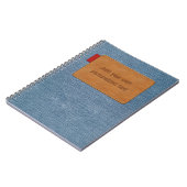 Jeans Texture mit individualisierbaren Ledermarken Notizblock (Linke Seite)