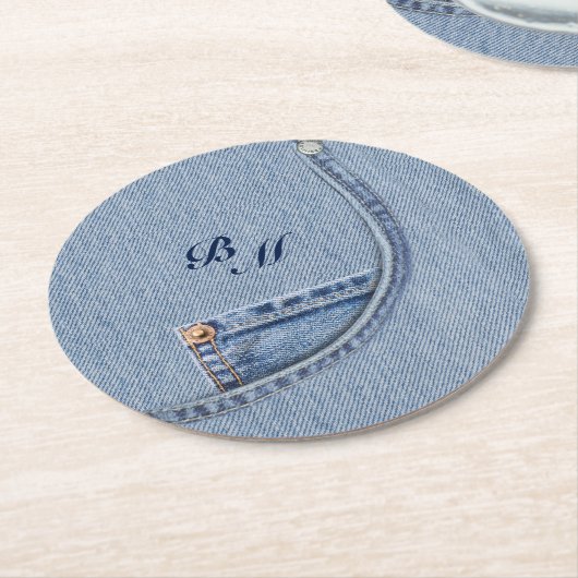 Jeans Untersetzer mit Initialen (Angewinkelt)
