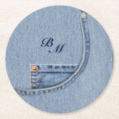 Jeans Untersetzer mit Initialen (Vorderseite)