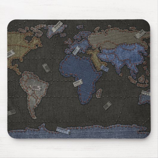 Jeans-Weltkarte Mousepad (Vorne)