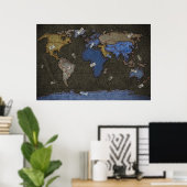 Jeans Weltkarte Poster (Heimbüro)