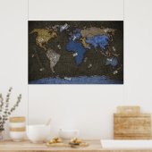 Jeans Weltkarte Poster (Küche)