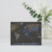 Jeans Weltkarte Postkarte (Stehend Vorderseite)