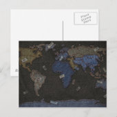 Jeans Weltkarte Postkarte (Vorne/Hinten)